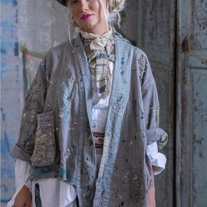 Magnolia Pearl Distressed Gray Artists Jacket